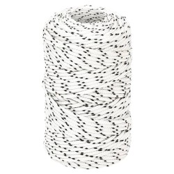 vidaXL Cuerda para barco trenzada poliéster blanco 2 mm x 100 m	