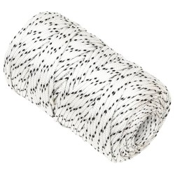 vidaXL Cuerda para barco trenzada poliéster blanco 2 mm x 100 m	