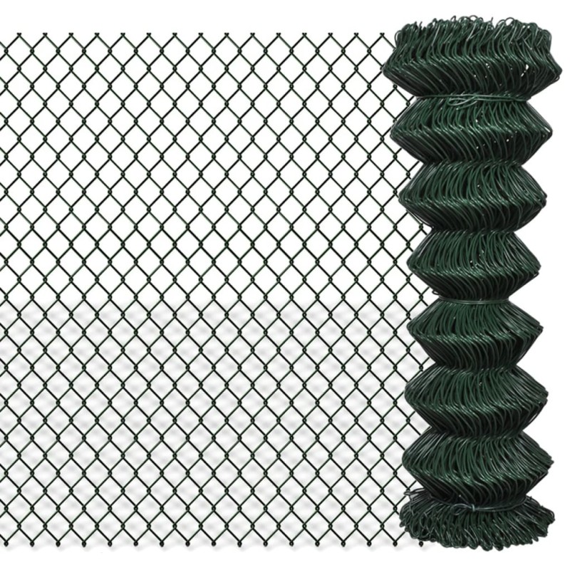 vidaXL Valla de tela metálica acero verde 1,25x25 m vidaXL Valla de tela metálica acero verde 1,25x25 m