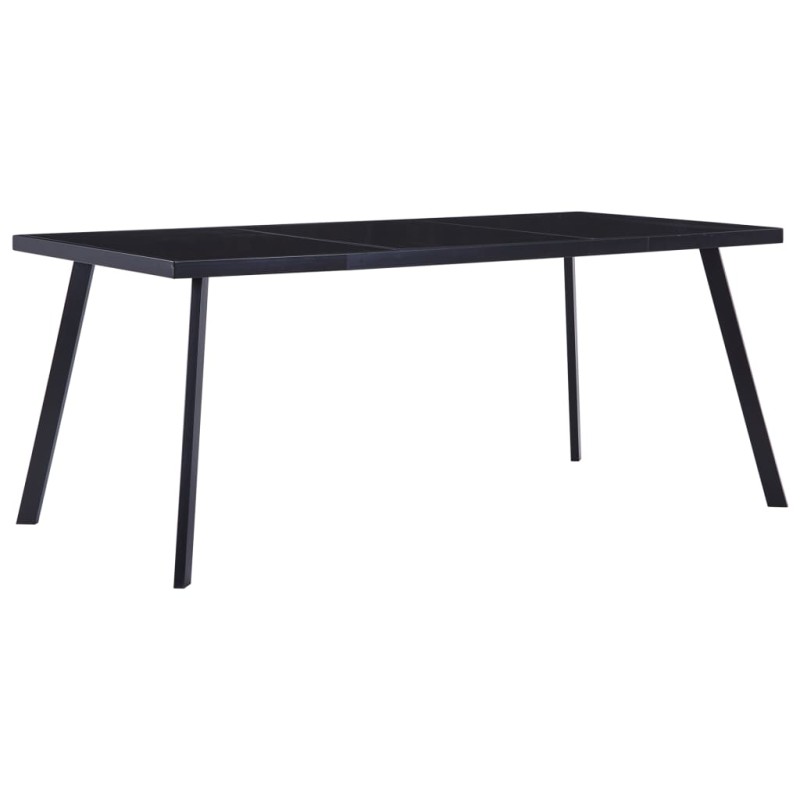 vidaXL Mesa de comedor de vidrio templado negro 160x80x75 cm vidaXL Mesa de comedor de vidrio templado negro 160x80x75 cm