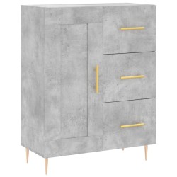 vidaXL Aparador de madera de ingeniería gris hormigón 69,5x34x90 cm