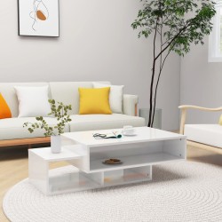 vidaXL Mesa de centro madera de ingeniería gris brillante 105x55x32 cm