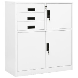 vidaXL Armario de oficina de acero blanco 90x40x102 cm
