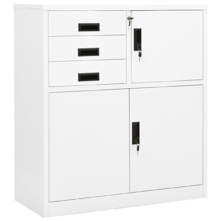 vidaXL Armario de oficina de acero blanco 90x40x102 cm