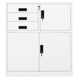 vidaXL Armario de oficina de acero blanco 90x40x102 cm