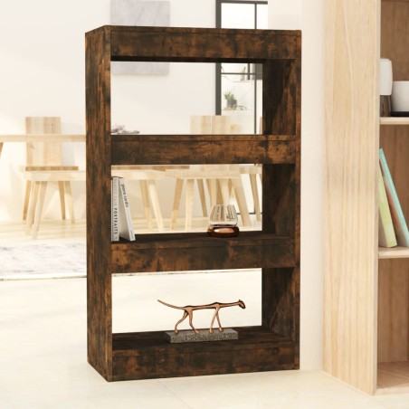 vidaXL Estantería/divisor madera ingeniería roble ahumado 60x30x103 cm