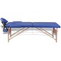 vidaXL Camilla de masaje plegable 2 zonas estructura de madera azul vidaXL Camilla de masaje plegable 2 zonas estructura de madera azul
