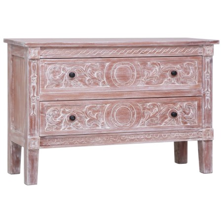 vidaXL Aparador con 2 cajones madera maciza de caoba 90x30x60 cm