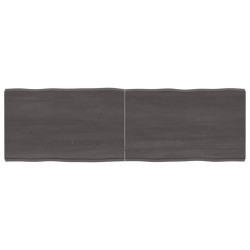 vidaXL Tablero mesa madera tratada borde vivo marrón 160x50x(2-6) cm