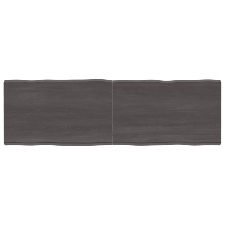 vidaXL Tablero mesa madera tratada borde vivo marrón 160x50x(2-6) cm