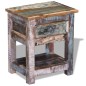 vidaXL Mesa auxiliar con 1 cajón madera maciza reciclada 43x33x51 cm vidaXL Mesa auxiliar con 1 cajón madera maciza reciclada 43x33x51 cm
