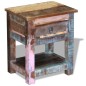 vidaXL Mesa auxiliar con 1 cajón madera maciza reciclada 43x33x51 cm vidaXL Mesa auxiliar con 1 cajón madera maciza reciclada 43x33x51 cm