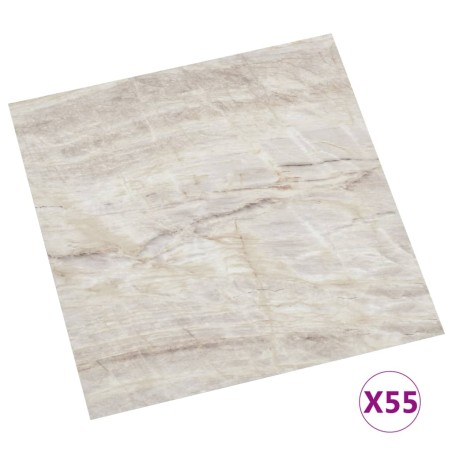 vidaXL Lamas para suelo autoadhesivas 55 uds PVC 5,11 m² beige