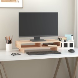 vidaXL Soporte para monitor madera maciza de pino 60x27x14 cm