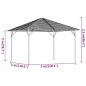 vidaXL Cenador con techo gris antracita 3x3 m