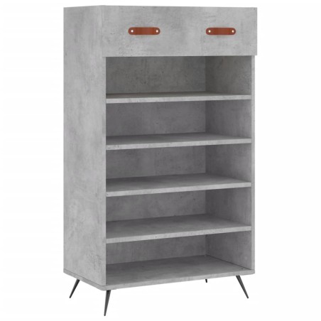 vidaXL Zapatero madera de ingeniería gris hormigón 60x35x105 cm
