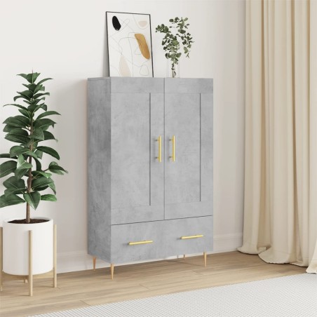 vidaXL Aparador alto madera de ingeniería gris hormigón 69,5x31x115 cm
