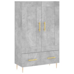 vidaXL Aparador alto madera de ingeniería gris hormigón 69,5x31x115 cm