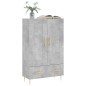 vidaXL Aparador alto madera de ingeniería gris hormigón 69,5x31x115 cm