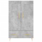 vidaXL Aparador alto madera de ingeniería gris hormigón 69,5x31x115 cm
