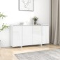 vidaXL Aparador de madera contrachapada blanco brillante 135x41x75 cm vidaXL Aparador de madera contrachapada blanco brillante 135x41x75 cm