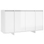 vidaXL Aparador de madera contrachapada blanco brillante 135x41x75 cm vidaXL Aparador de madera contrachapada blanco brillante 135x41x75 cm