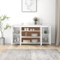 vidaXL Aparador de madera contrachapada blanco brillante 135x41x75 cm vidaXL Aparador de madera contrachapada blanco brillante 135x41x75 cm