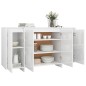 vidaXL Aparador de madera contrachapada blanco brillante 135x41x75 cm vidaXL Aparador de madera contrachapada blanco brillante 135x41x75 cm