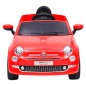 vidaXL Coche correpasillos eléctrico Fiat 500 rojo