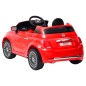 vidaXL Coche correpasillos eléctrico Fiat 500 rojo