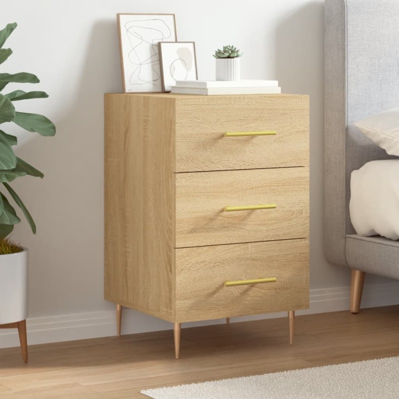 vidaXL Mesita de noche madera de ingeniería roble Sonoma 40x40x66 cm vidaXL Mesita de noche madera de ingeniería roble Sonoma 40x40x66 cm