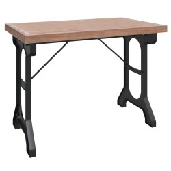 vidaXL Mesa de comedor madera maciza de abeto y hierro 110x65x82 cm