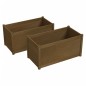 vidaXL Jardineras 2 uds madera maciza de pino marrón miel 100x50x50 cm vidaXL Jardineras 2 uds madera maciza de pino marrón miel 100x50x50 cm