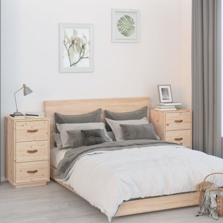 vidaXL Mesitas de noche 2 uds madera maciza de pino 40x40x75 cm