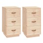 vidaXL Mesitas de noche 2 uds madera maciza de pino 40x40x75 cm vidaXL Mesitas de noche 2 uds madera maciza de pino 40x40x75 cm