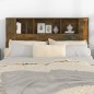 vidaXL Mueble cabecero roble ahumado 140x18,5x104,5 cm vidaXL Mueble cabecero roble ahumado 140x18,5x104,5 cm