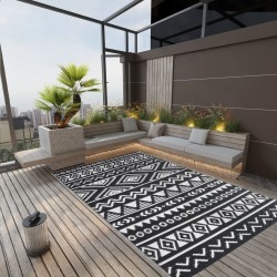 vidaXL Alfombra de exterior PP negra 190x290 cm