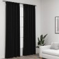 vidaXL Cortinas opacas ganchos look de lino 2 pzas antracita 140x225cm vidaXL Cortinas opacas ganchos look de lino 2 pzas antracita 140x225cm