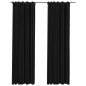 vidaXL Cortinas opacas ganchos look de lino 2 pzas antracita 140x225cm vidaXL Cortinas opacas ganchos look de lino 2 pzas antracita 140x225cm