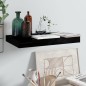vidaXL Estante flotante de pared negro brillante MDF 40x23x3,8 cm