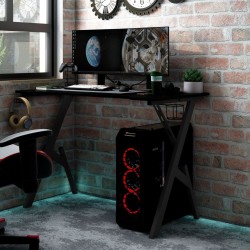 vidaXL Escritorio gaming con patas en forma de Y negro 110x60x75 cm