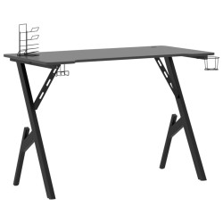 vidaXL Escritorio gaming con patas en forma de Y negro 110x60x75 cm