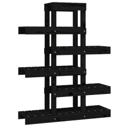 vidaXL Soporte para plantas madera maciza pino negro 85x25x109,5 cm
