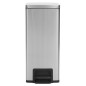 vidaXL Cubo basura con pedal antihuellas 30L acero inoxidable plateado vidaXL Cubo basura con pedal antihuellas 30L acero inoxidable plateado