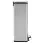 vidaXL Cubo basura con pedal antihuellas 30L acero inoxidable plateado vidaXL Cubo basura con pedal antihuellas 30L acero inoxidable plateado