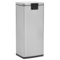vidaXL Cubo basura con pedal antihuellas 30L acero inoxidable plateado vidaXL Cubo basura con pedal antihuellas 30L acero inoxidable plateado