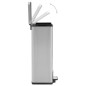 vidaXL Cubo basura con pedal antihuellas 30L acero inoxidable plateado vidaXL Cubo basura con pedal antihuellas 30L acero inoxidable plateado