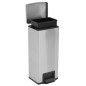 vidaXL Cubo basura con pedal antihuellas 30L acero inoxidable plateado vidaXL Cubo basura con pedal antihuellas 30L acero inoxidable plateado