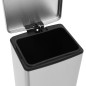 vidaXL Cubo basura con pedal antihuellas 30L acero inoxidable plateado vidaXL Cubo basura con pedal antihuellas 30L acero inoxidable plateado