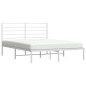 vidaXL Estructura de cama de metal con cabecero blanca 135x190 cm vidaXL Estructura de cama de metal con cabecero blanca 135x190 cm
